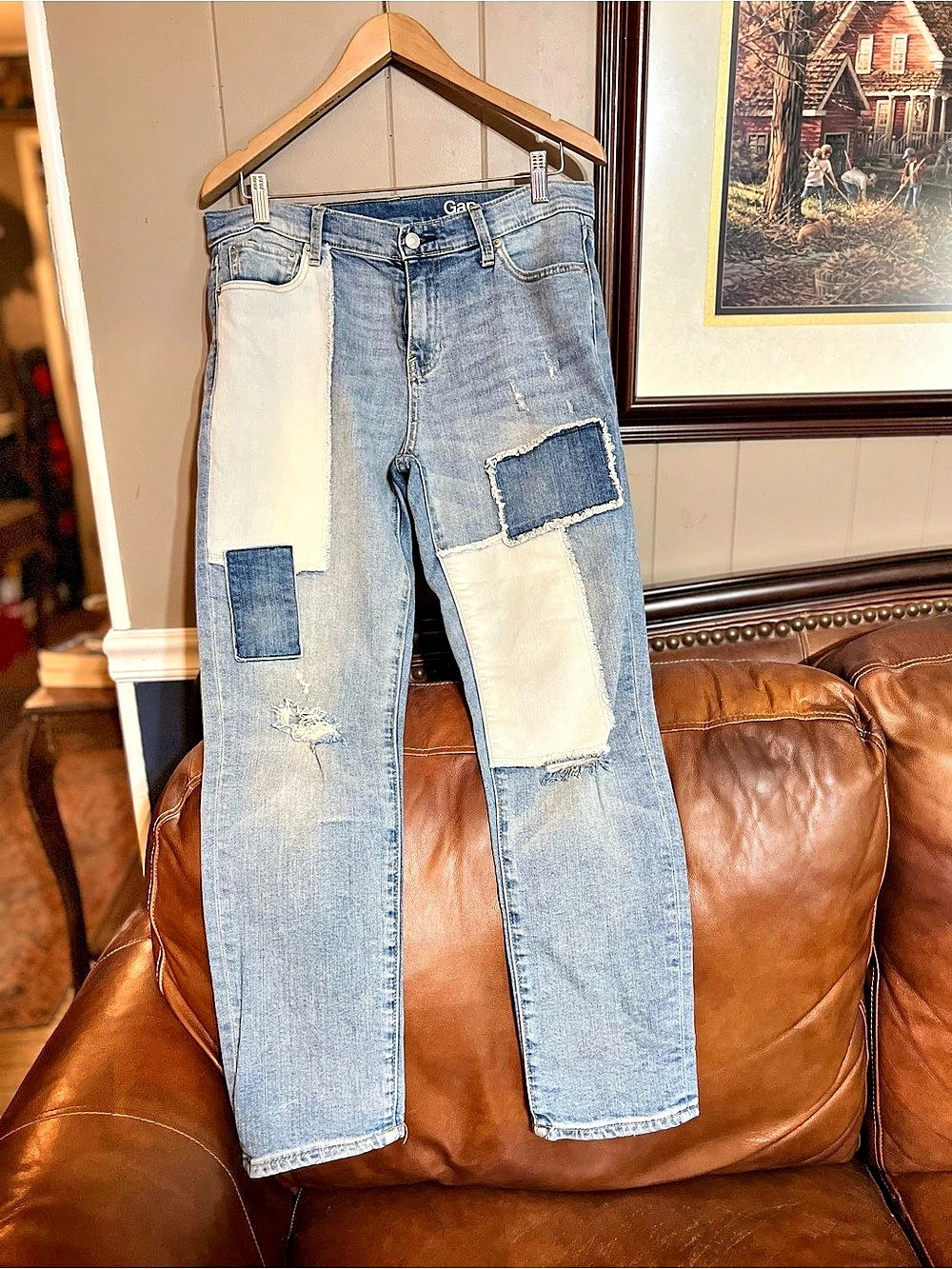 Gap 1969 Patched Always Skinny Jeans Blue Waist 29